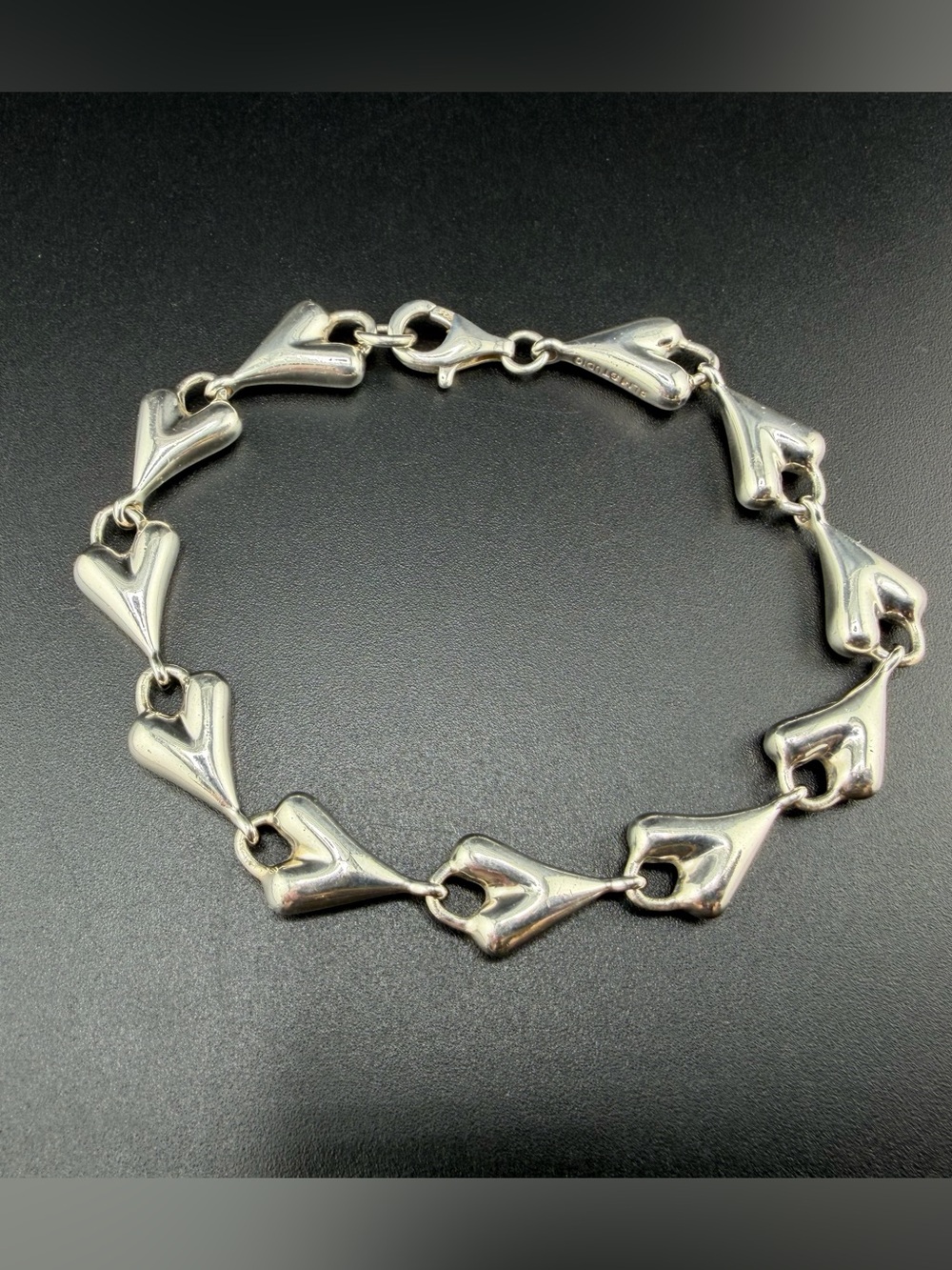 Robert Lee Morris RLM Studio 925 Sterling Silver Heart Link Bracelet 8”